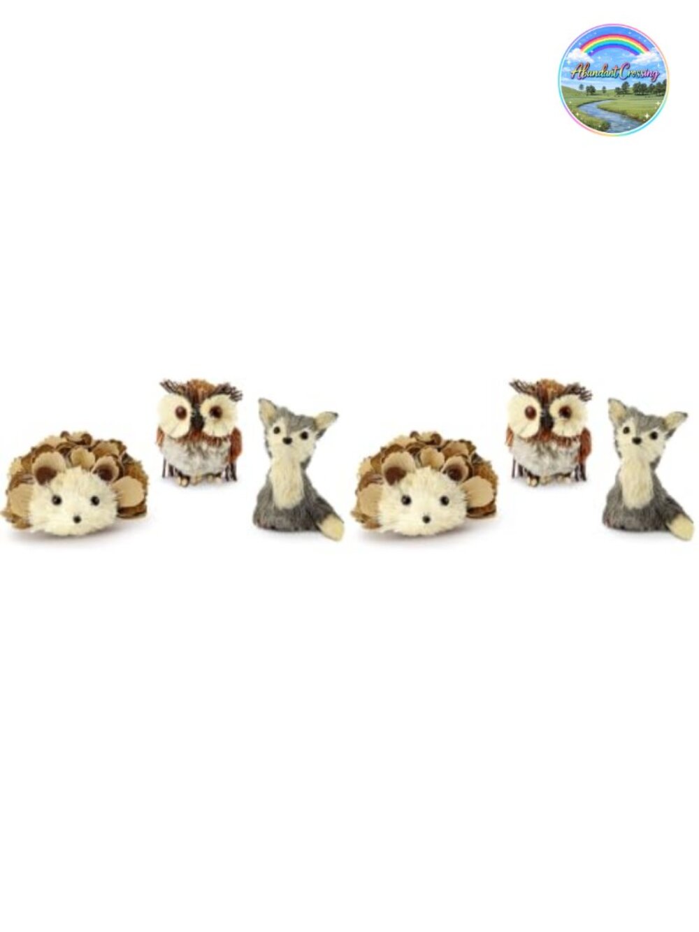 Woodland Friends Figurines Set of 3 Fox Owl Hedgehog Fall Decor